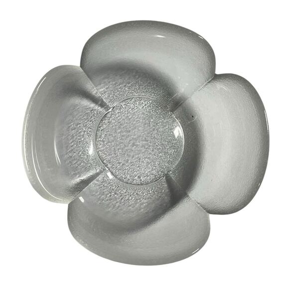 Rosenthal Studio Linie Frosted Petal Flower Bowl Dishes Crystal Signed Set of 2 - Picture 3 of 11